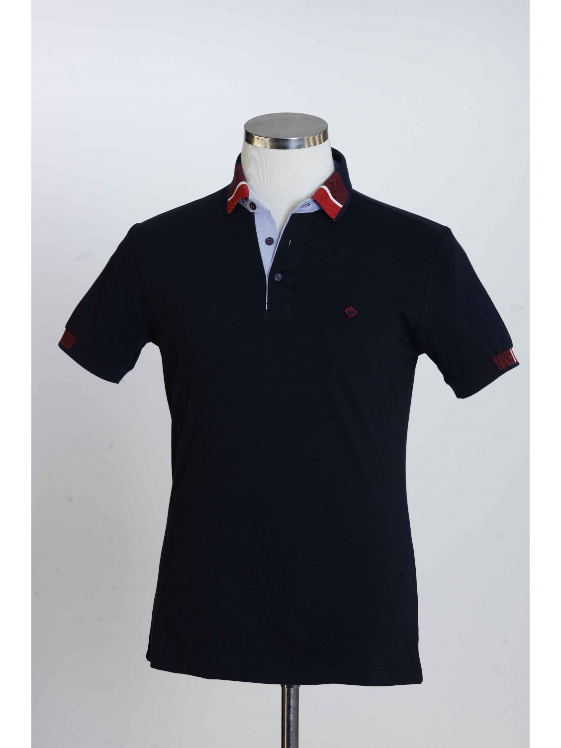 %100 Pamuk,Pike Dokuma,polo yaka Tshırt 5013Lacivert
